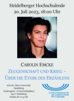 Plakat der Hochschulrede von Carolin Emcke Plakat der Hochschulrede von Carolin Emcke