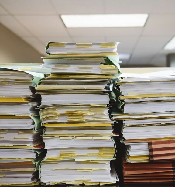 Stacked file folders